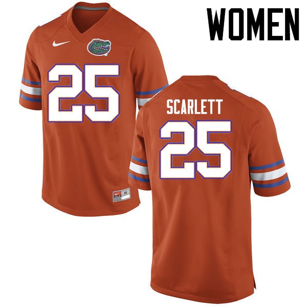 Florida Gators Women #25 Jordan Scarlett College Football Jersey Orange